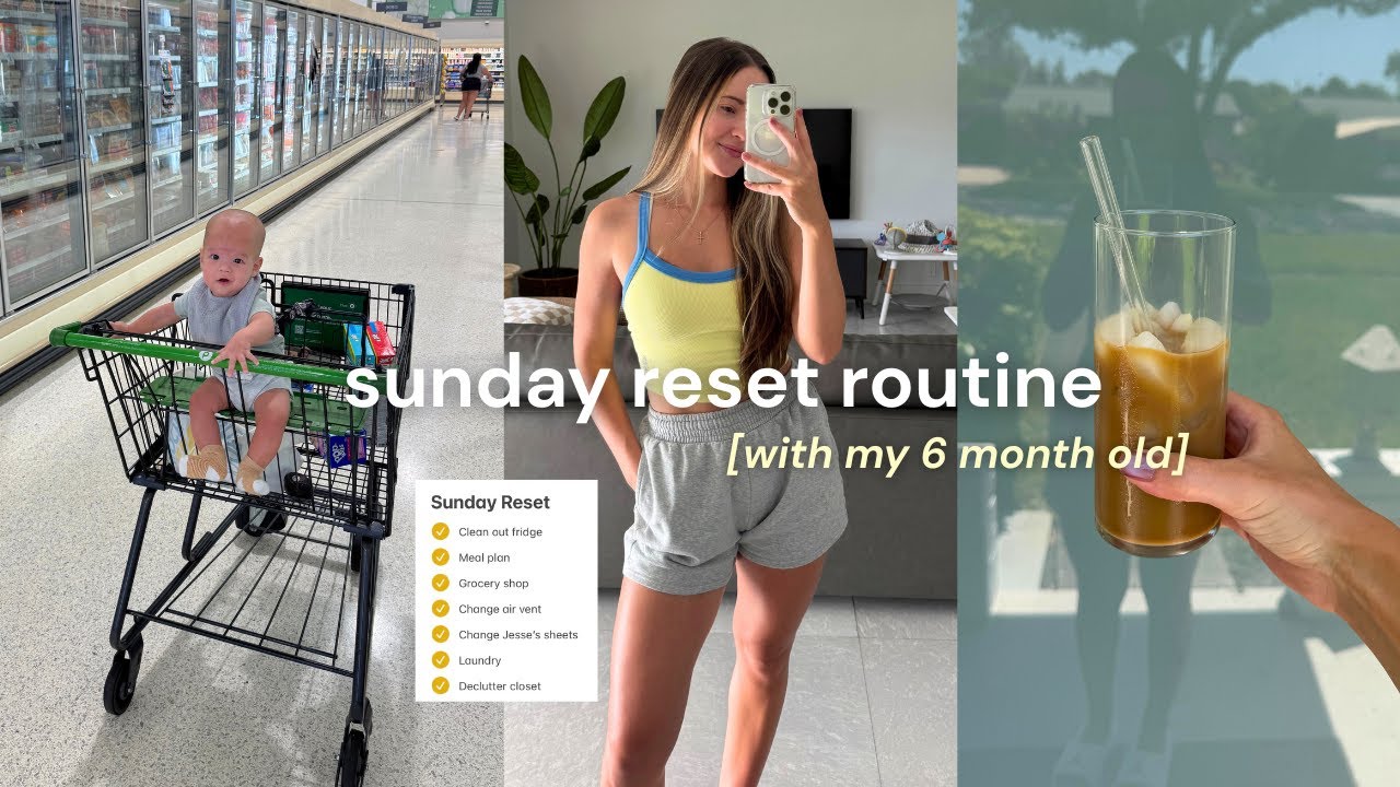 SUNDAY RESET ROUTINE as a first time mom trying to balance it all 🧘‍♀️ get it done with me!