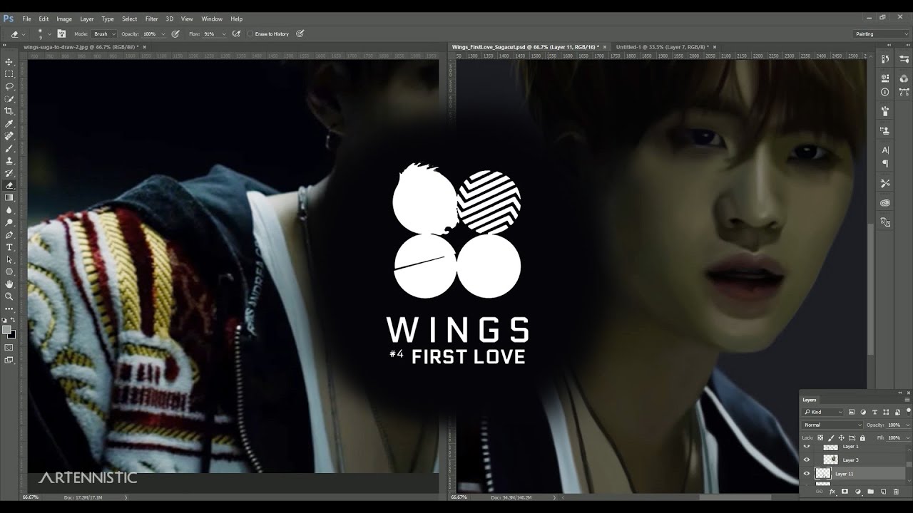 [SPEEDPAINT] WINGS #4 FIRST LOVE - Suga FANART