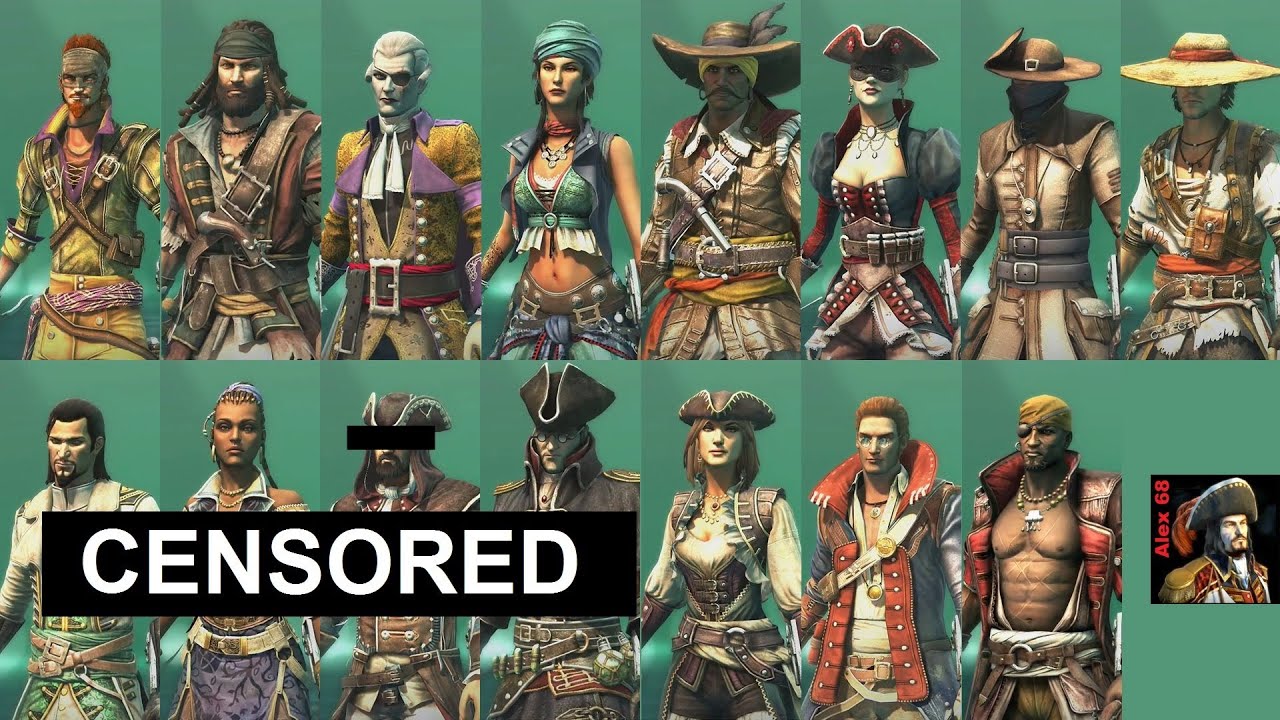 Censored: All AC4 Multiplayer Characters. Assassin's Creed 4 Black Flag Multiplayer