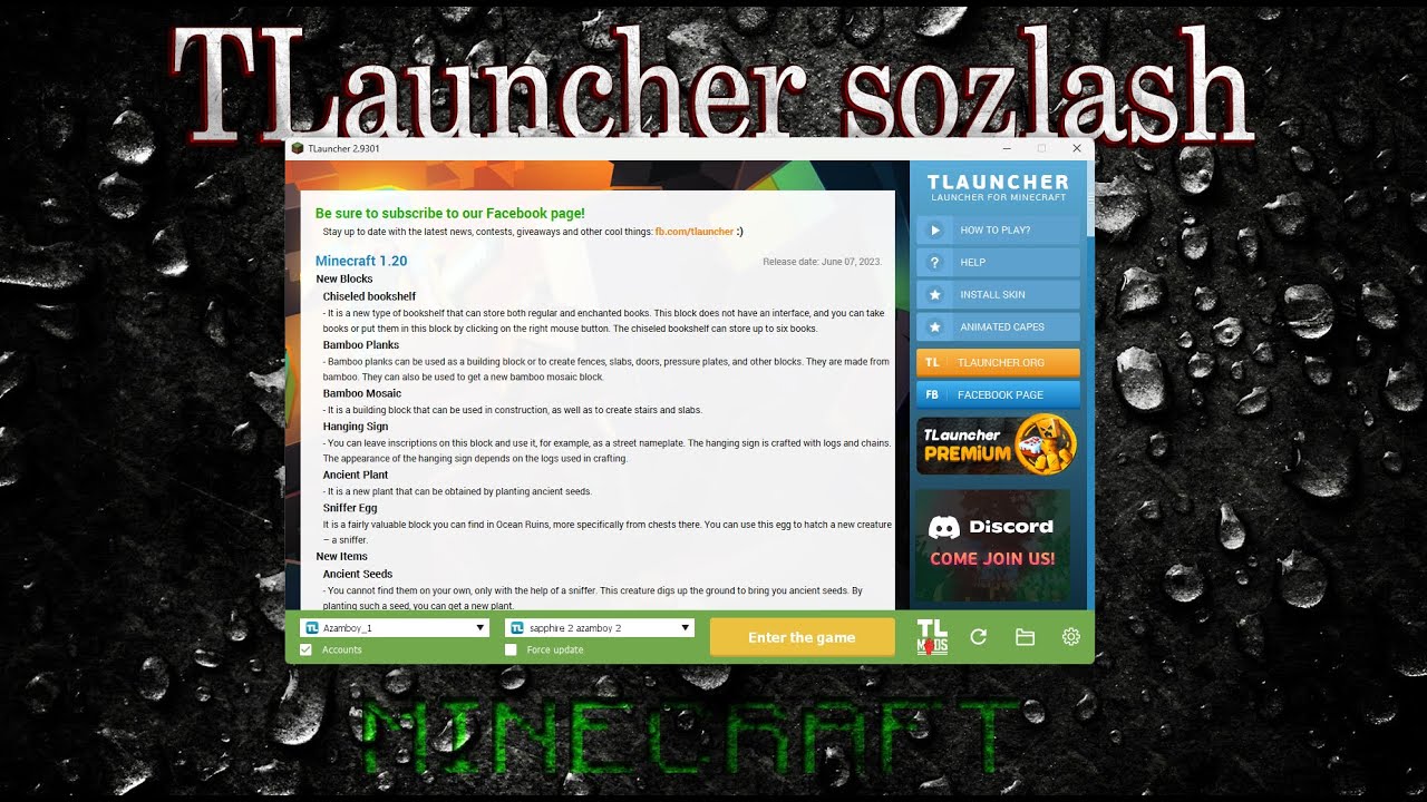 Tlauncher o'rnatish 2025 | Minecraft modlarni sozlash | O'zbekcha Darslik