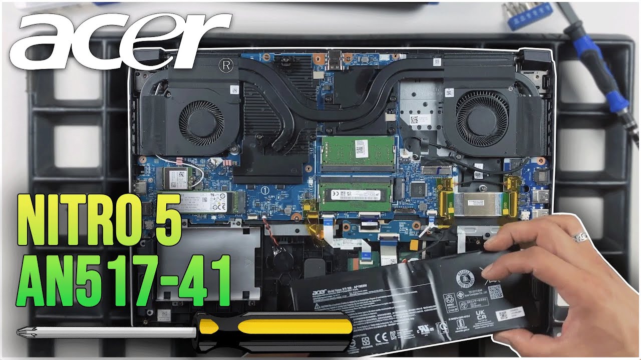 Acer Nitro 5 AN517-41 von Innen - RAM, SSD, Akku, Lüfter wechseln