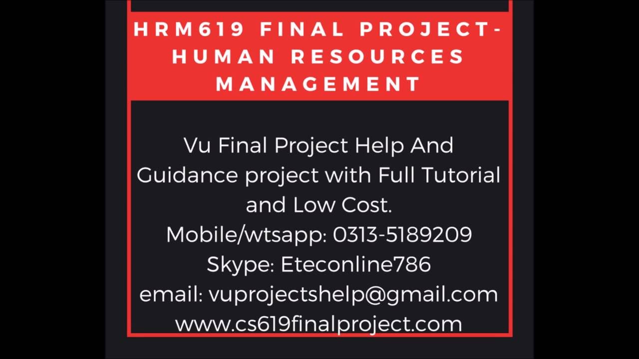 HRM619 Final Project Human resources Management