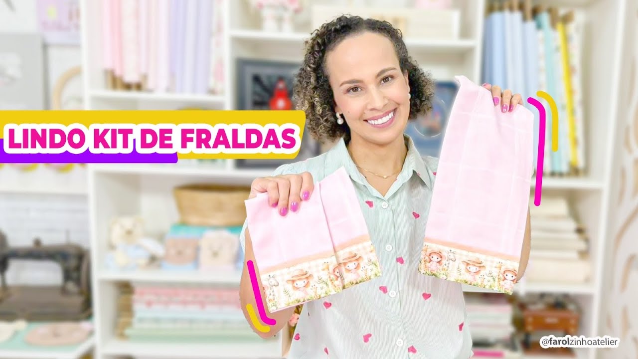 KIT DE FRALDAS - Com barrado em tecido
