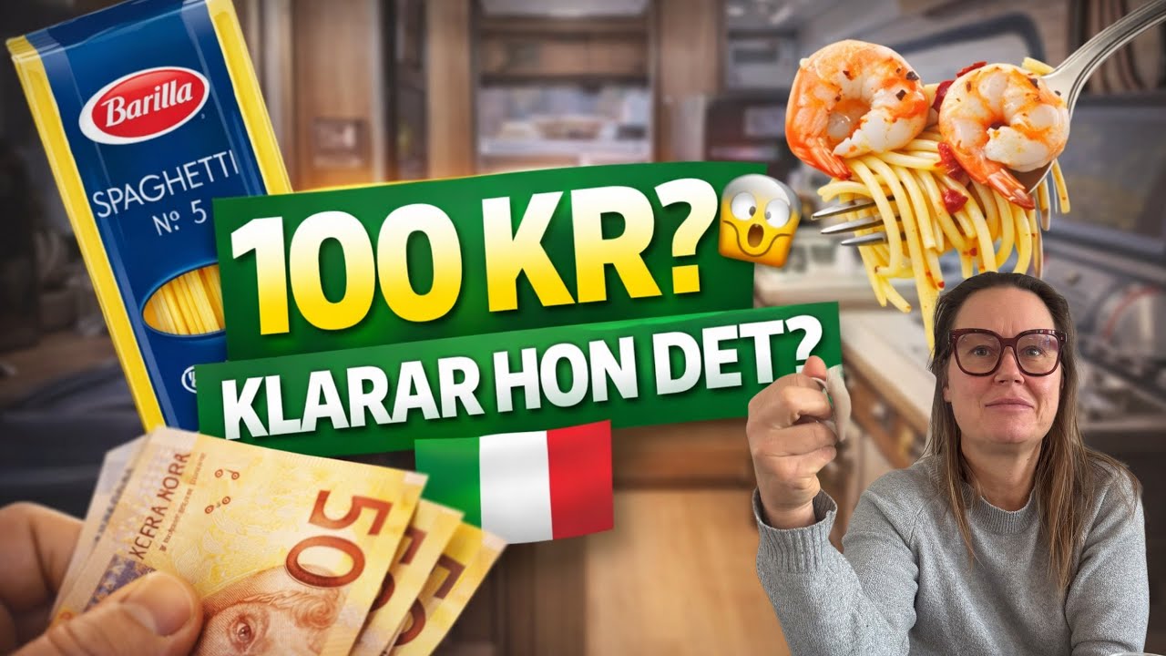 MAT-UTMANING i Husbil 🍝 Malin Förlorar & Får Laga Middag för 100 kr – Hon Väljer Italienskt!