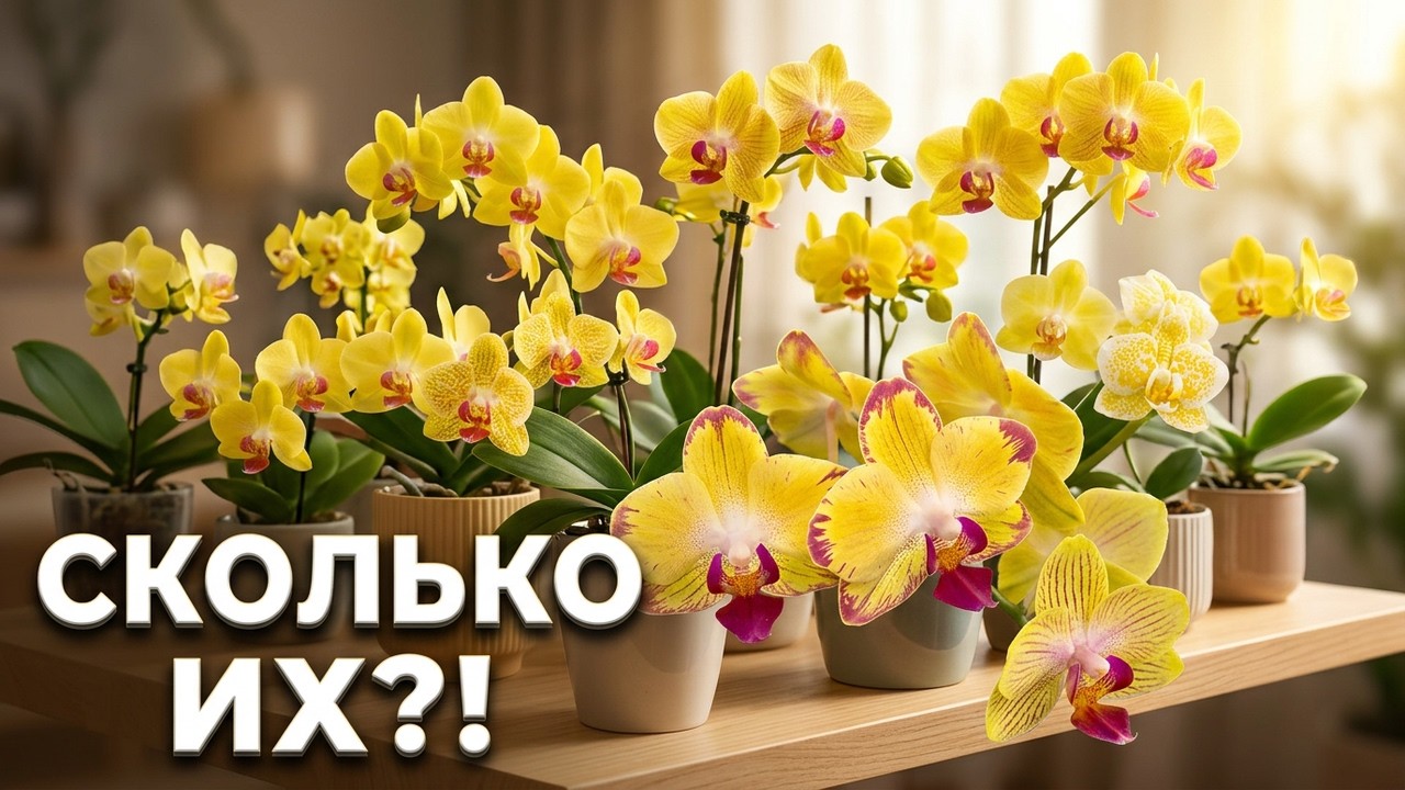 Сколько у меня ЖЕЛТЫХ ОРХИДЕЙ🌼🌼🌼Посчитаем