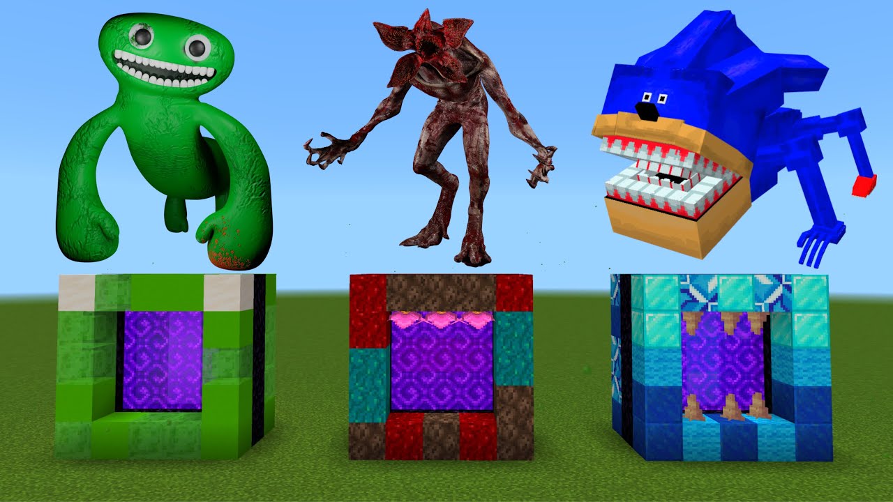 How To Make Portal To GartenOfBanBan Demogorgon Shin Sonic In Minecraft