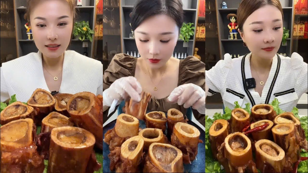 Mukbang bone marrow asmr- 牛骨髓 - 쇠고기 골수 - 牛骨髄 - thánh ăn tủy xương #2218 Jin Jin Official