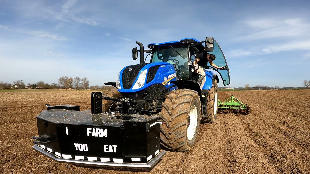 New Holland T6.160 - 205 HP + Bomet 4,6m cultivator. Cultivation for sugar beets