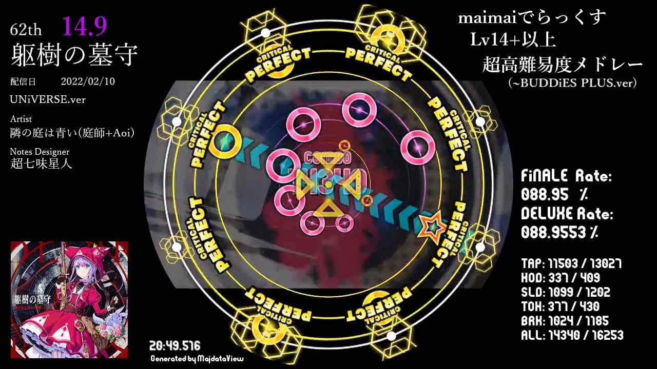 【全68曲/計16253notes】maimaiでらっくす Lv14+以上超高難易度メドレー（BUD DiES PLUS.ver終了時点）【maimai創作譜面】【配布あり】