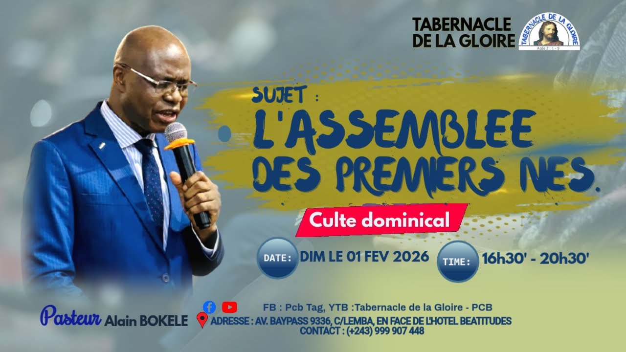 CULTE DE DIMANCHE  01/02/2026 AU TABERNACLE DE LA GLOIRE