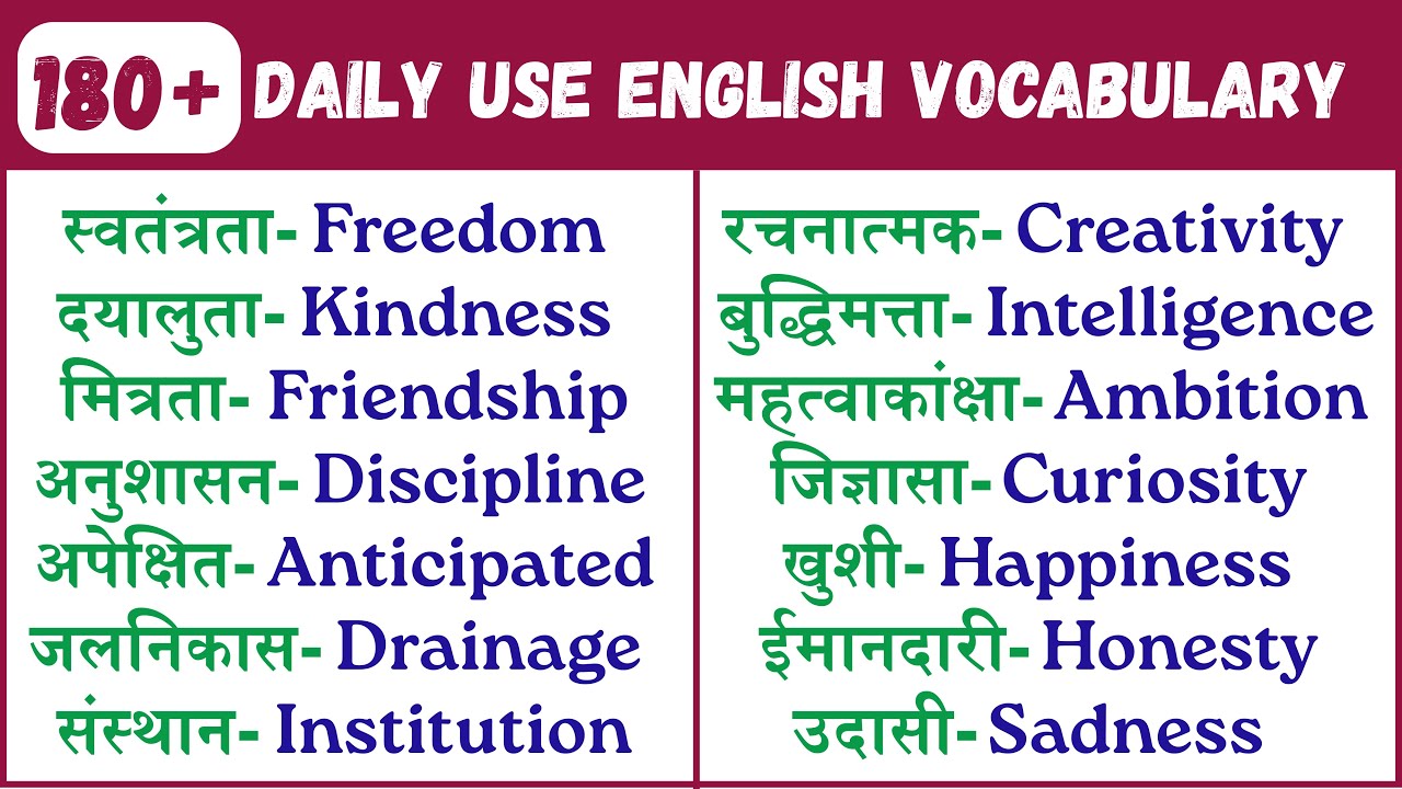 Vocabulary Building with 180 Words Meaning | Daily English Words for Everyday Conversation #words