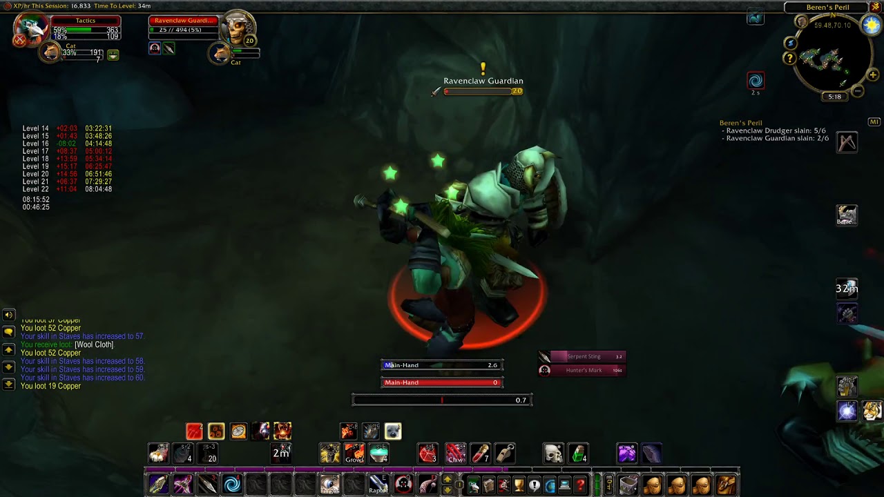 World record 1-60 horde hunter | 21-23 Hillsbrad Foothills | 3d22h9m | Solo only speedrun