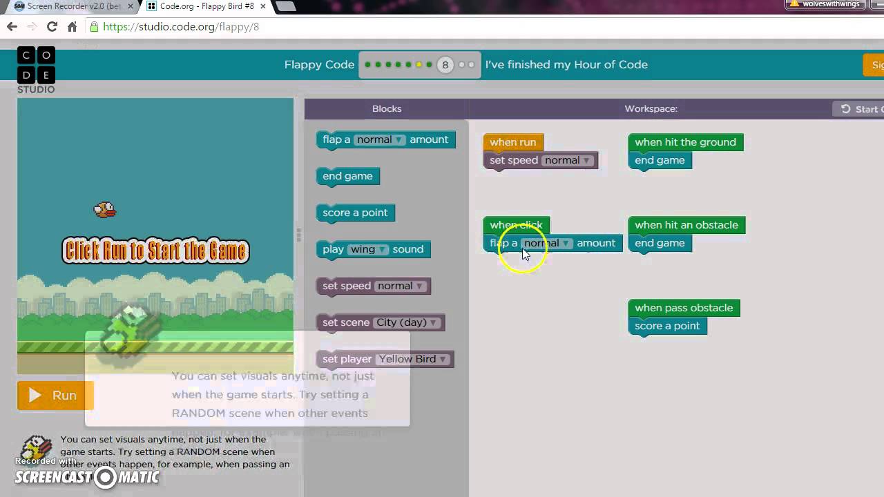 code.org/flappy bird game