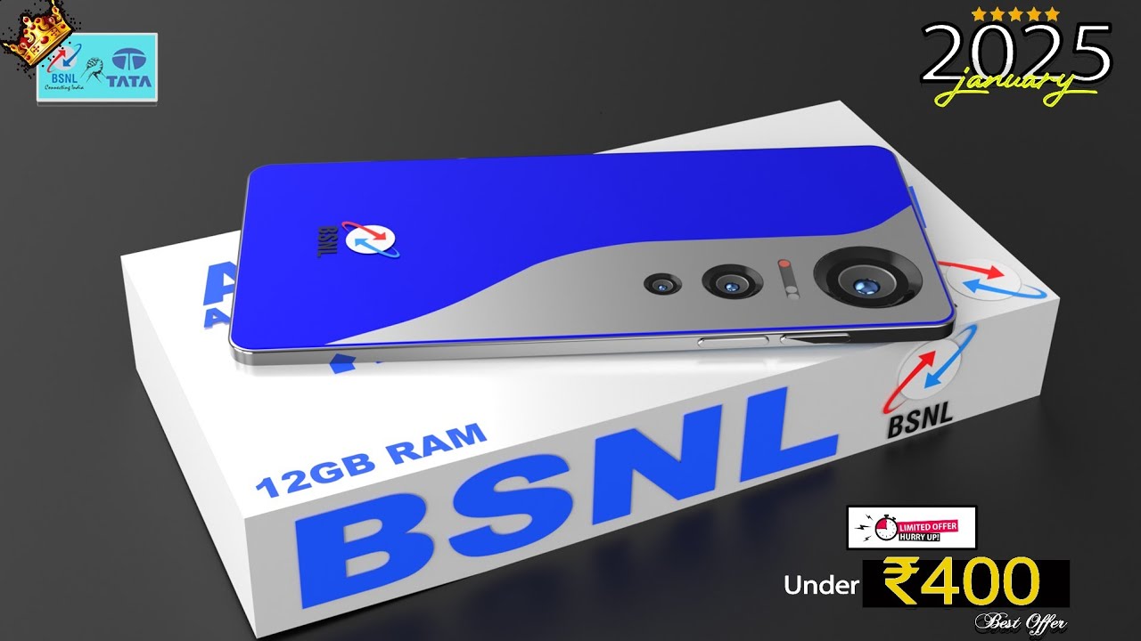BSNL запускает новый мобильный телефон + БЕСПЛАТНЫЙ 1 ГОД безлимитных данных | 12 ГБ ОЗУ, 6000 мА...