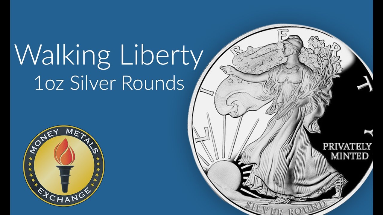 One Ounce Silver Walking Liberty Half Dollar Round | Money Metals Exchange