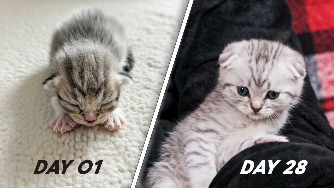 little kittens grow so fast! | from day 1 to day 28 🐱