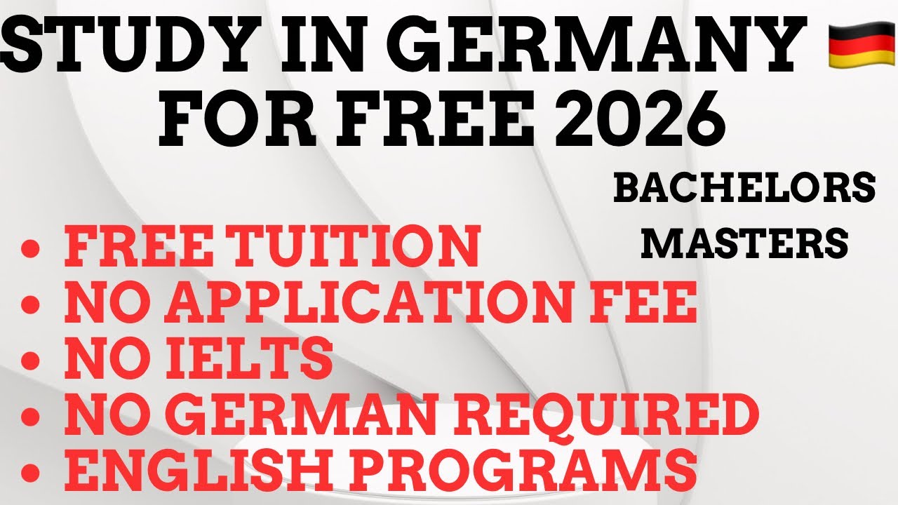 UPDATE!!! Study in Germany 🇩🇪 2026: No Tuition fee,No Application Fee, No IELTS/German Language