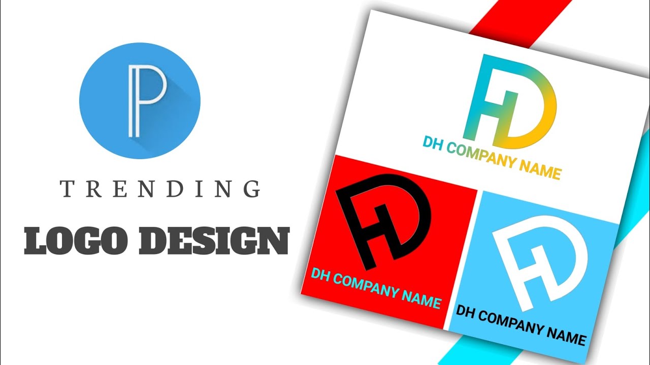 D H New And Unique Logo Design In PixelLab | D H Company Logo Design  | Logo Design PixelLab