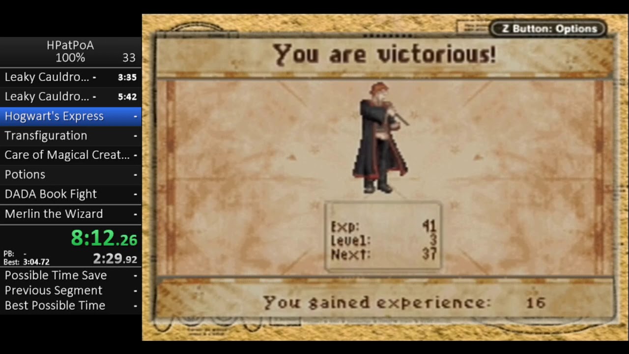 Harry Potter and the Prisoner of Azkaban GBA 100% Speedrun in 2:01:45 (WR)