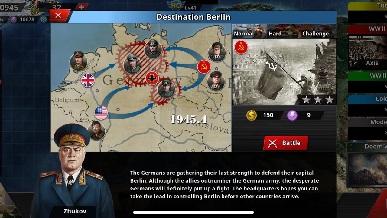 World Conquerer 4 : WWII EUROPE ALLIES #11 DESTINATION BERLIN TUTORIAL (No Generals)