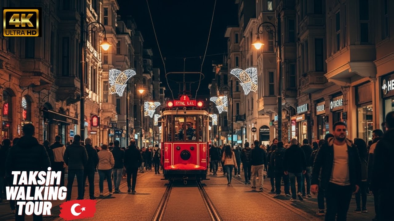 TAKSIM ISTANBUL Walking Tour 🇹🇷 | The Heart of the City at Night | 4K