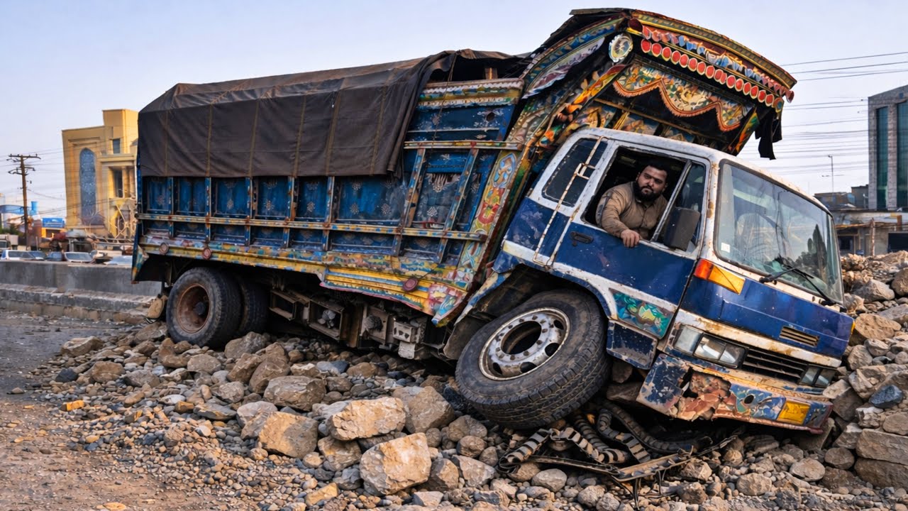 Truck Survives Risky Traffic — Suspension Damaged, Restored!