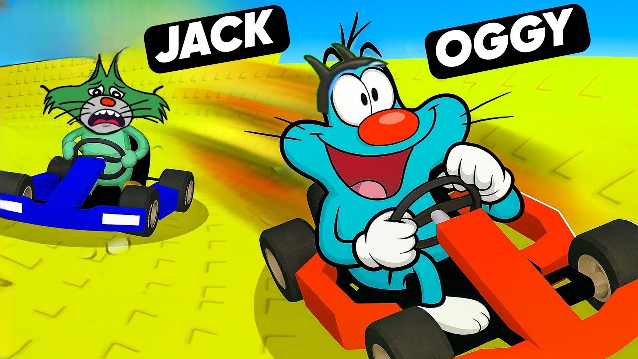 Oggy Reach Top Speed in Roblox Go Karting on a Slide