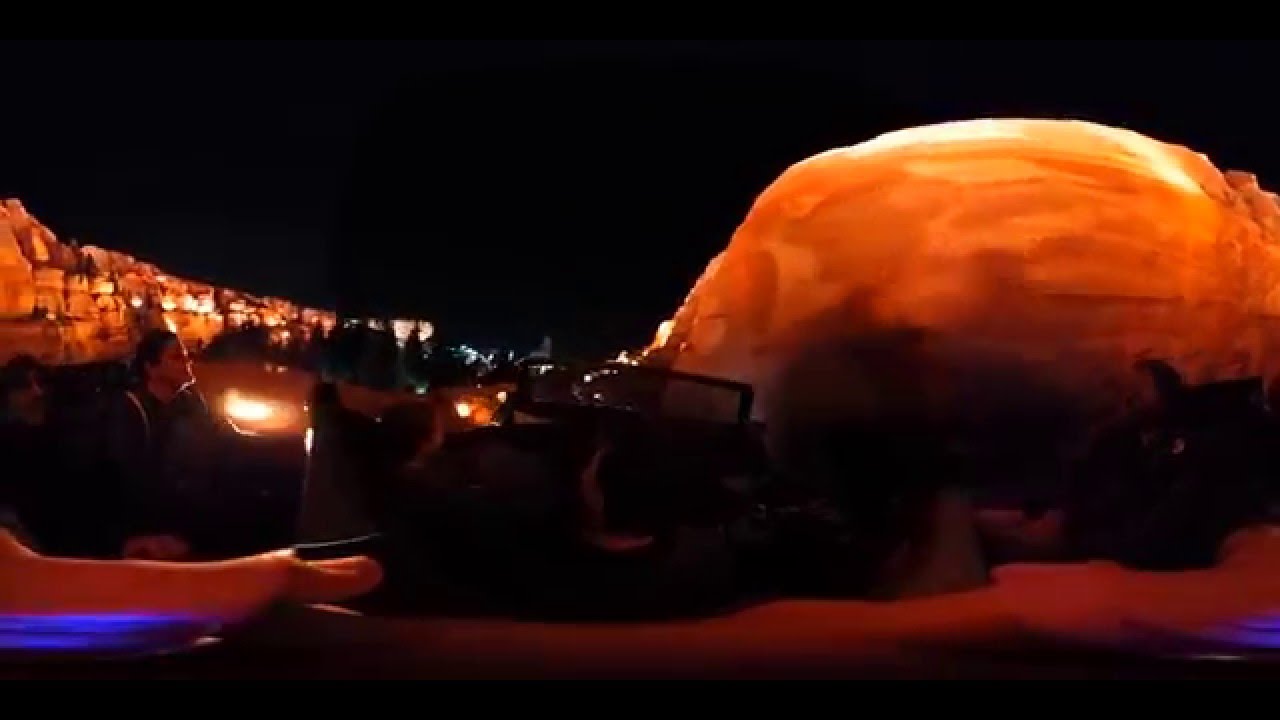 youtube 360 Radiator Springs Disneyland at night