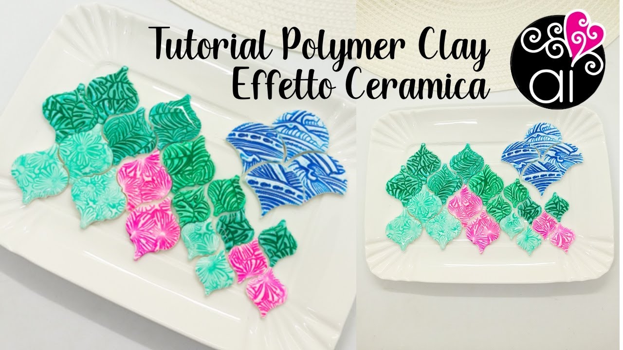 Tutorial Polymer Clay Effetto Ceramica con Timbri Clear  + Fimo Liquid e/o Resina UV