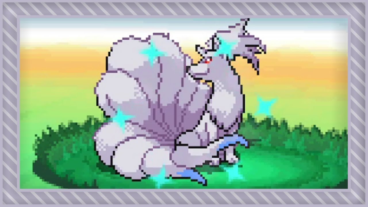 Shiny Ninetales in Pokemon White 2 after 2,095 Rustling Grass encounters