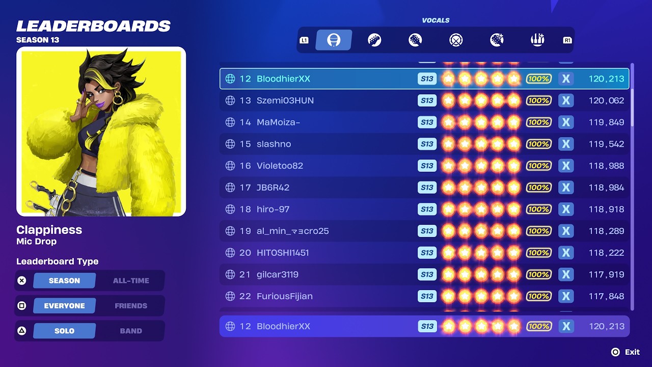 Fortnite Festival S13 - Clapiness Flawless Vocals Expert Mode