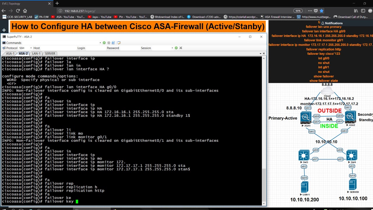 How to Configure HA between Cisco ASA-Firewall (Active/Stanby)