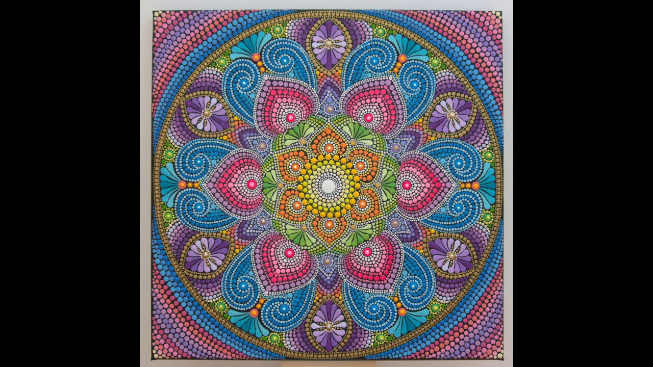 How to Draw Mandala On Canvas| Beautiful & Easy Mandala Art on Canvas 30x30 cm.