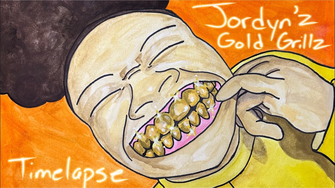 Jordyn’z Gold Grillz Finishing Touches Timelapse (Gouache and Watercolor Painting on Paper)