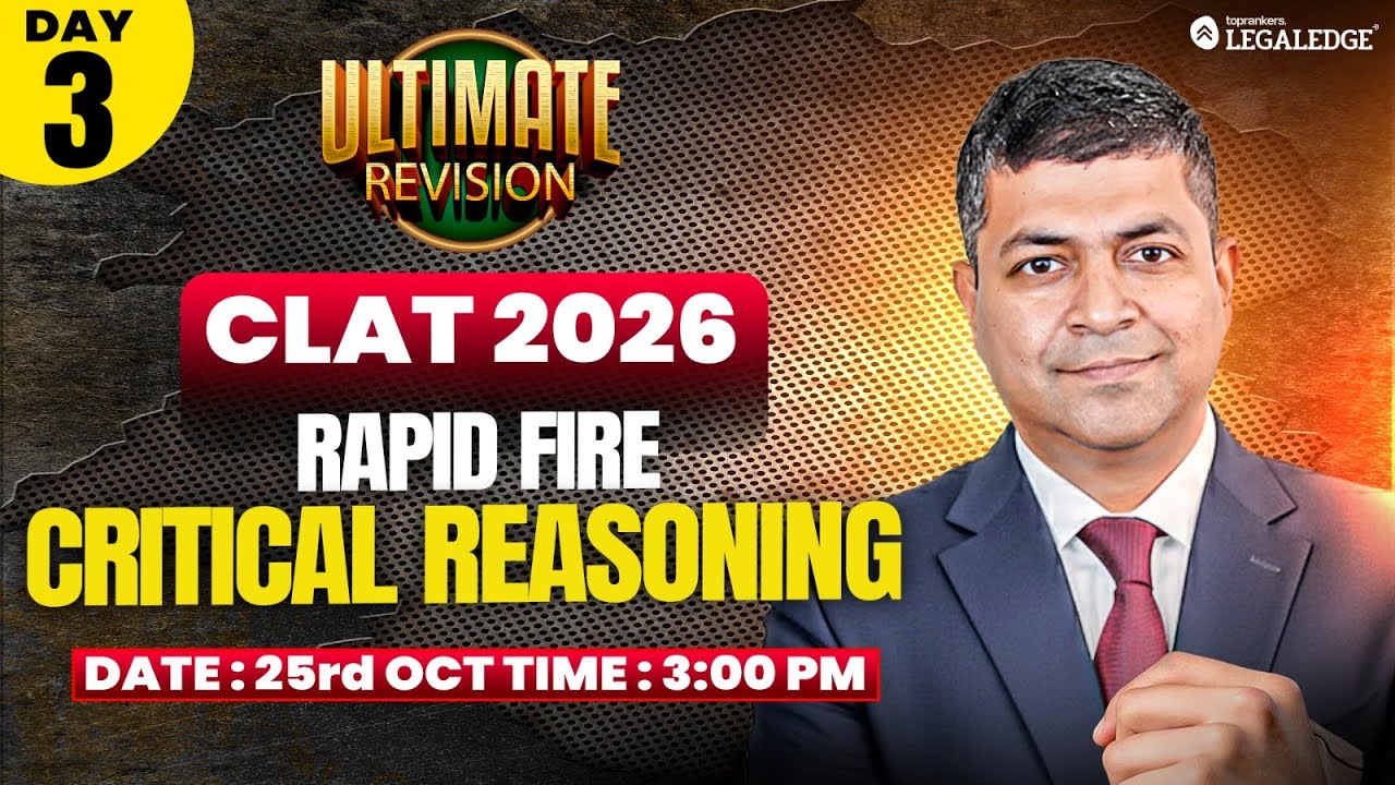 CLAT 2026 | CR - Rapid Fire Questions | Danish Sir | Ultimate Revision
