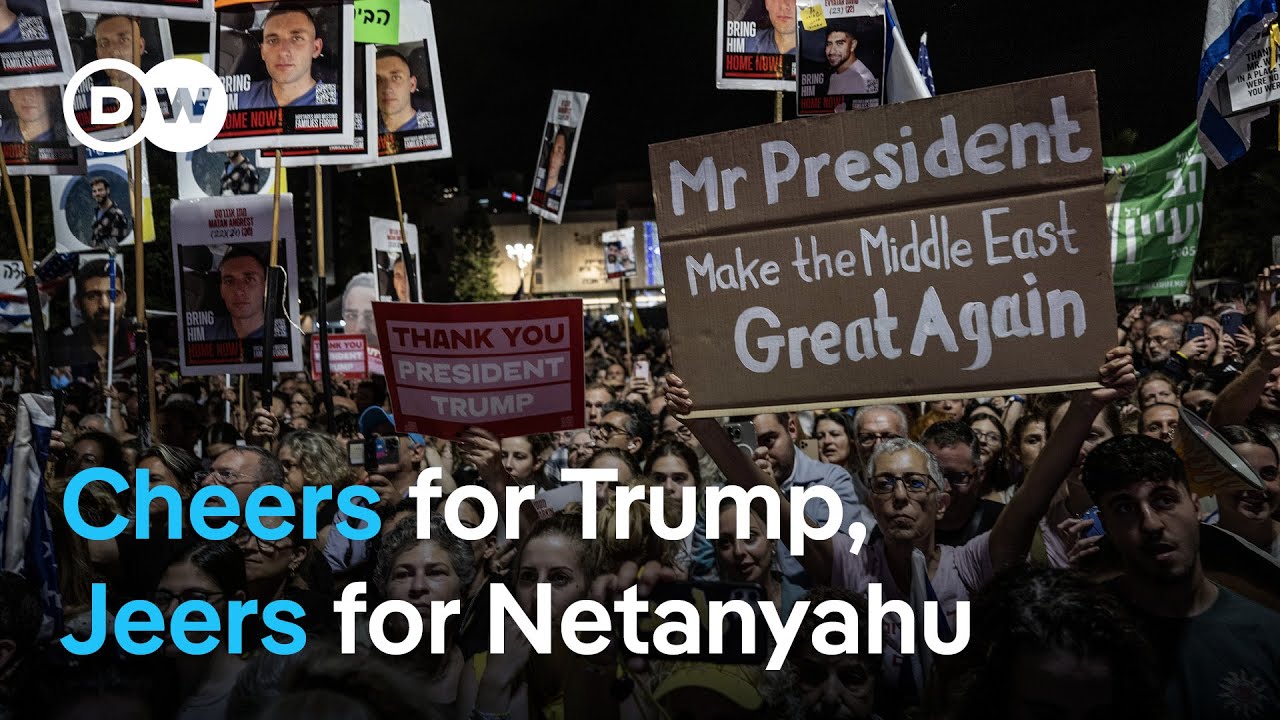 Crowds in Tel Aviv cheer Trump as Gazans return to devastated homes | DW News