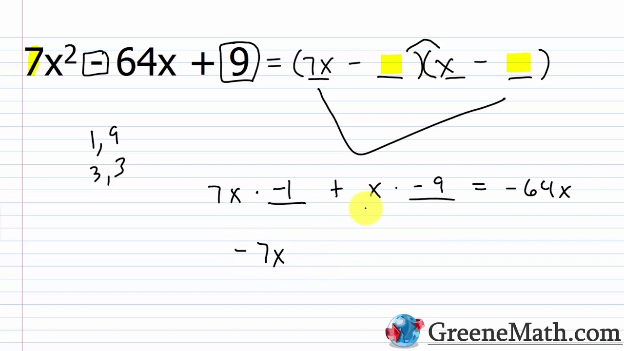 Factoring Trinomials using Reverse FOIL (Trial and Error)