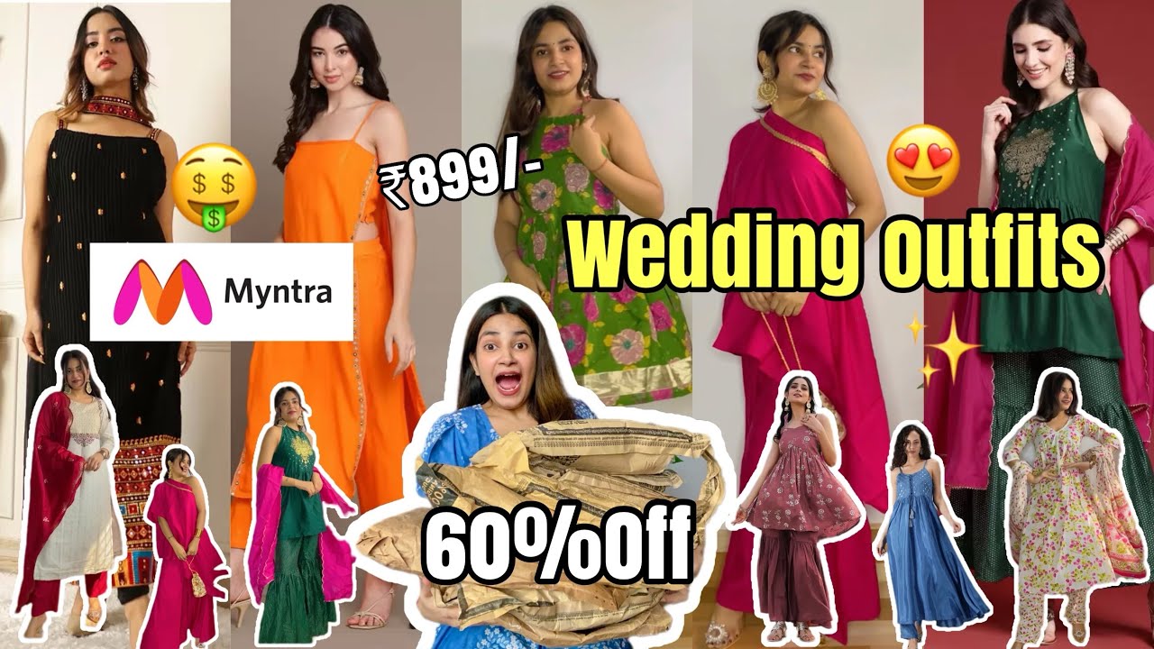 Myntra Wedding/ Festive Outfits Haul✨|Ready to wear Saree, Sharara Set, Designer Dresses |