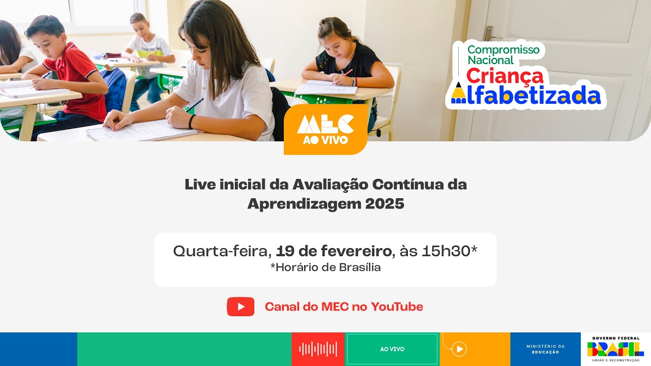 #MECAoVivo | Live inicial da Avaliação Contínua da Aprendizagem 2025
