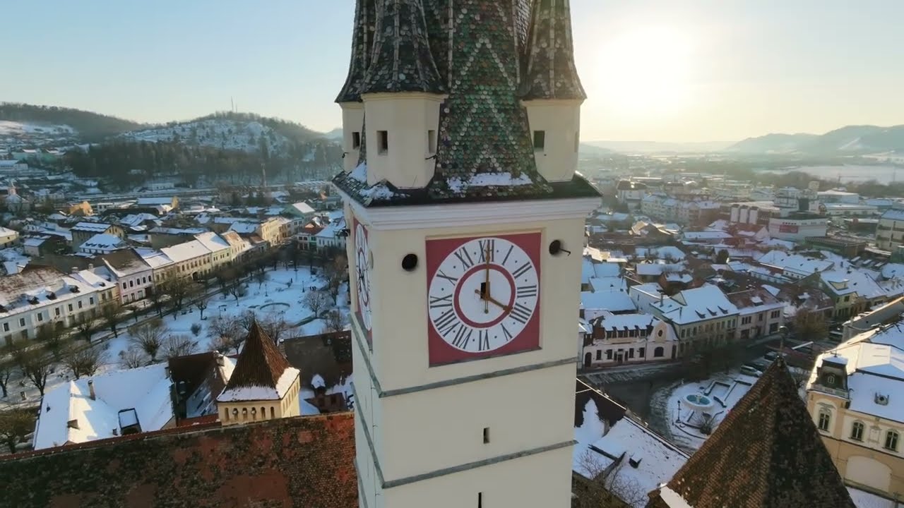 Medias, Romania 4k - Sunny winter day