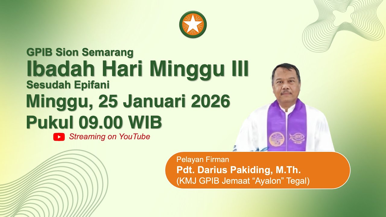 Ibadah Hari Minggu IV Sesudah Epifani & HUT- 43 Pelkat PT || 1 Februari 2026