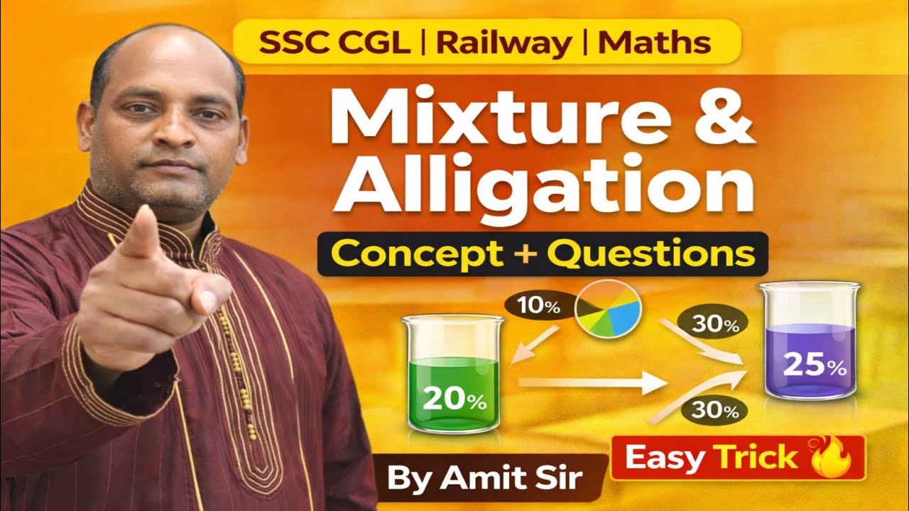 Mixture and Allegation Tricks | Competitive Exams Maths | SSC, Railway, Bank | By Amit Sir