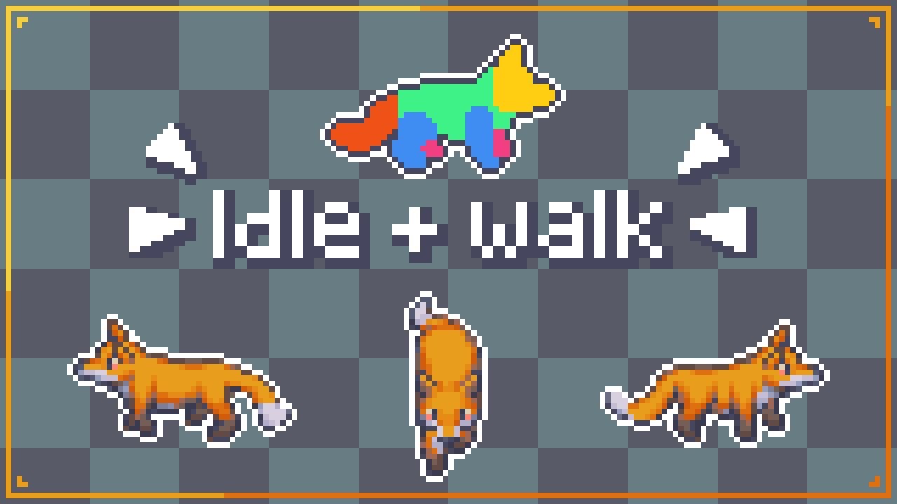 Pixel Art Top-Down Animation Timelapse - Fox
