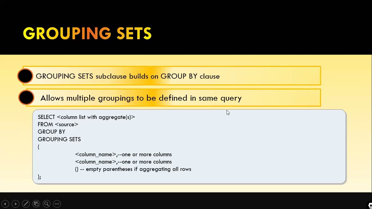 Grouping Sets in SQl Server