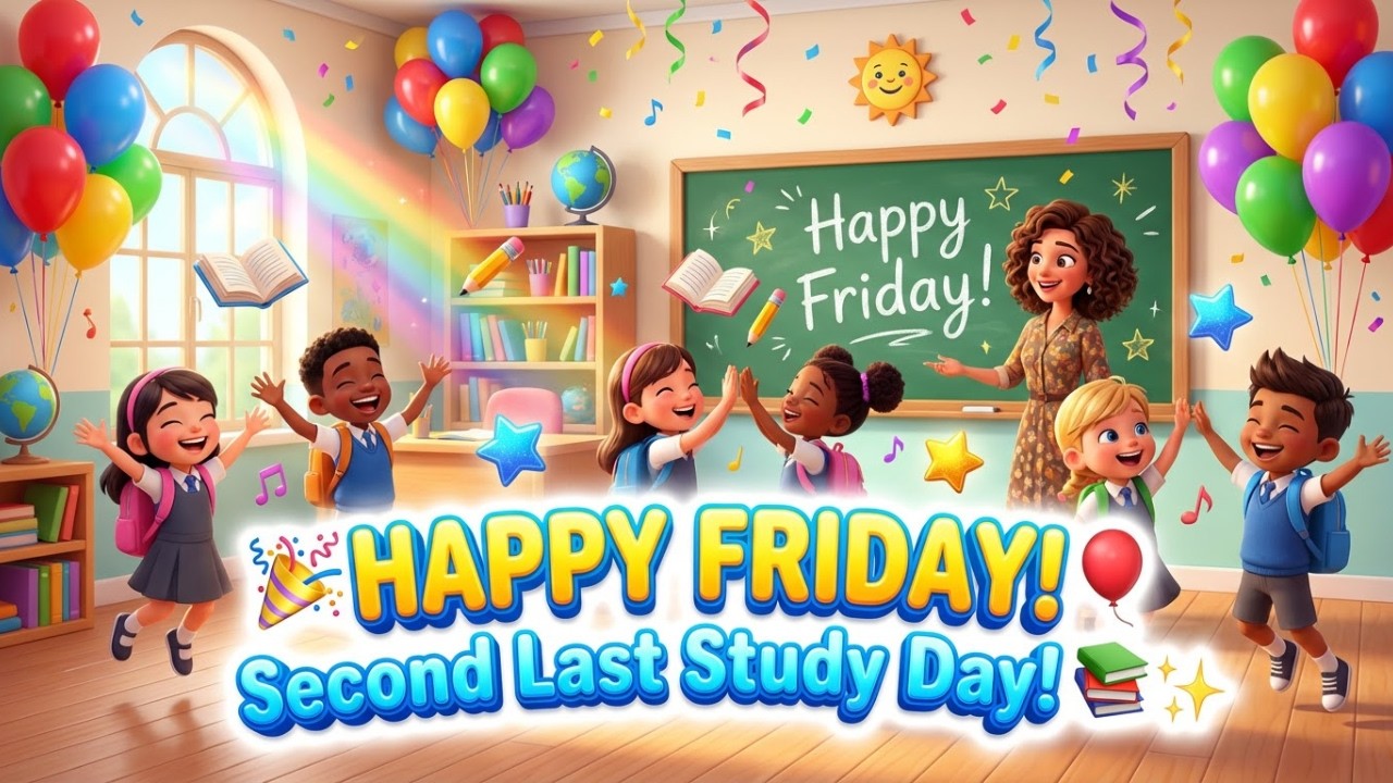 🎉📚 Happy Friday Fun! Our Second Last School Study Day Celebration! 🌟🎈