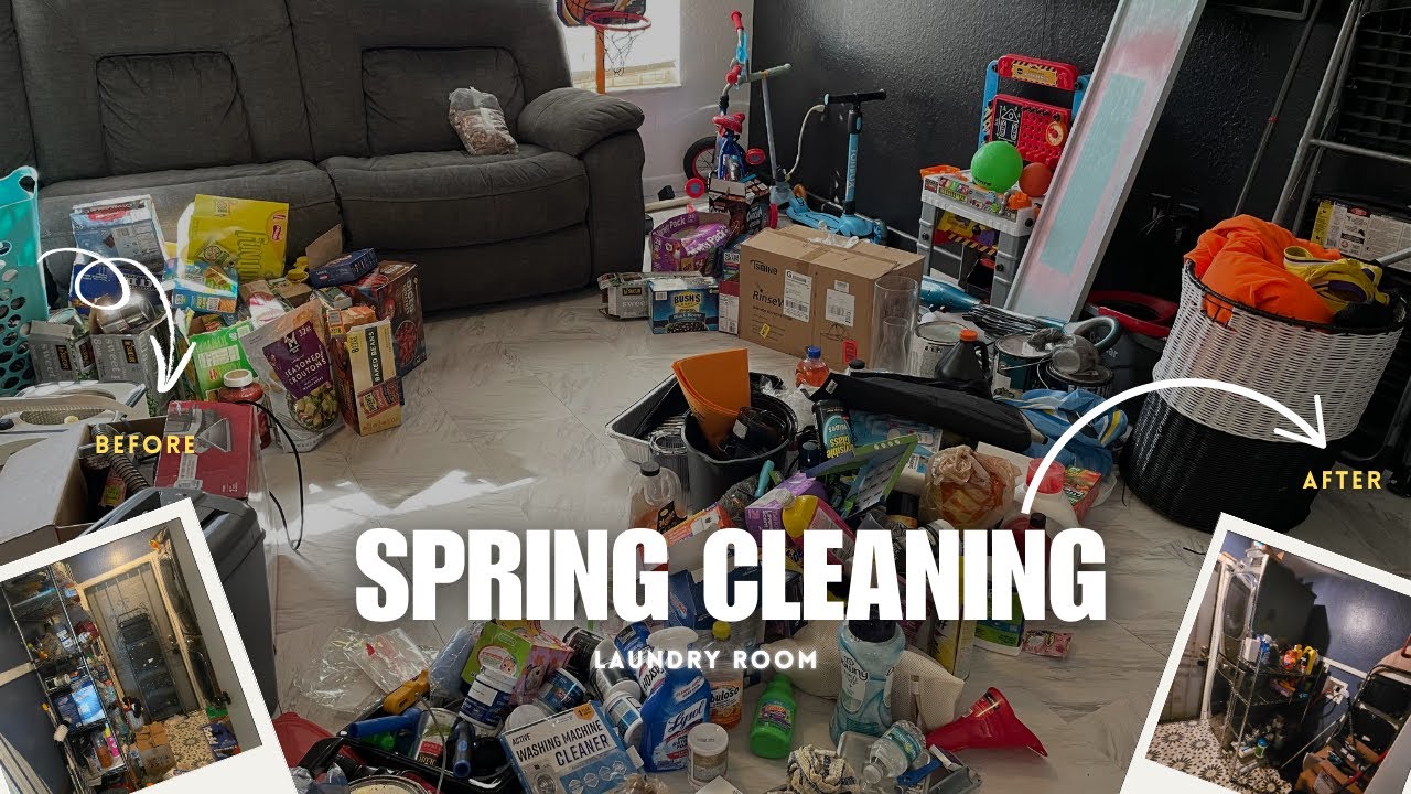 Laundry room clean out + Declutter with me | 2025 Spring Cleaning