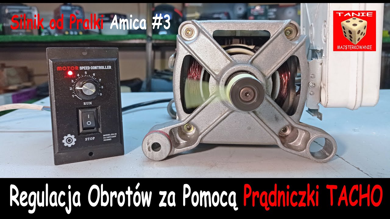 Prądniczka Tachometryczna jako Regulator Obrotów - TO NAPRAWDĘ DZIAŁA ! :) Silnik od Pralki Amica #3