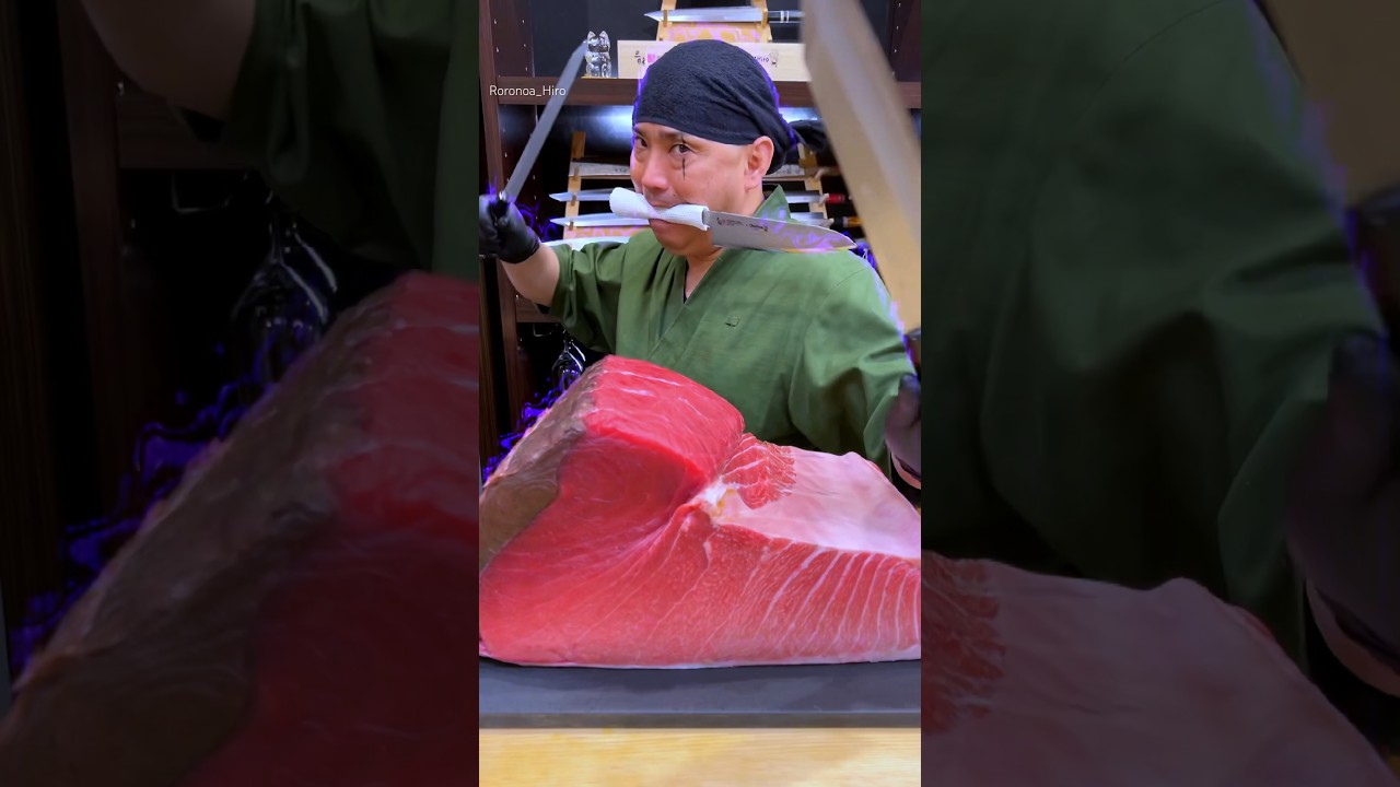 🇯🇵The Three Knife Art of Akami-Chutoro Bowl🍣🔪 #sushi#tuna#onepiece