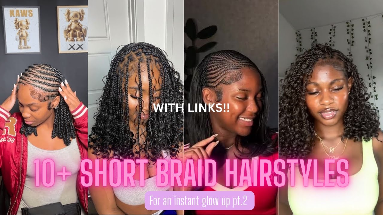 SHORT braid hairstyles for BLACK GIRLS| Quick glowup| aesthetic