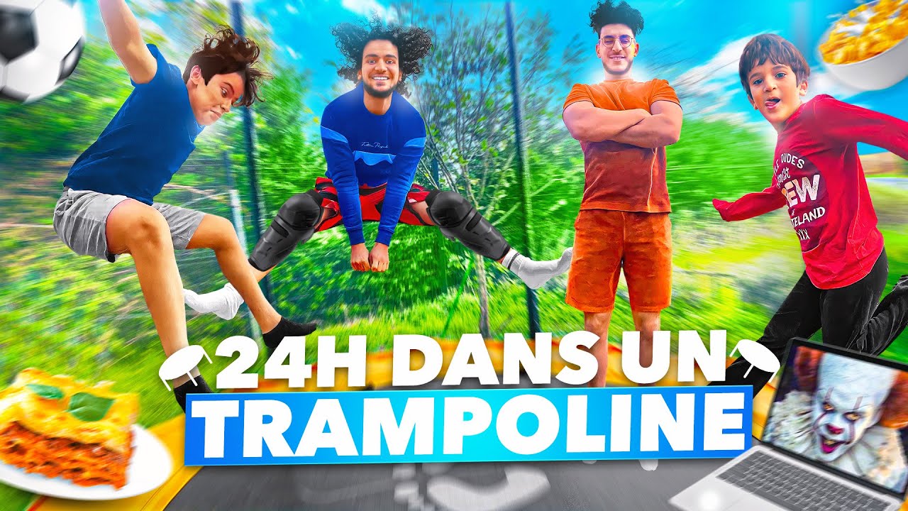 4 FRÈRES DANS UN (petit) TRAMPOLINE PENDANT 24H ! Il a failli perdre une dent..  [Entre frère ep13]